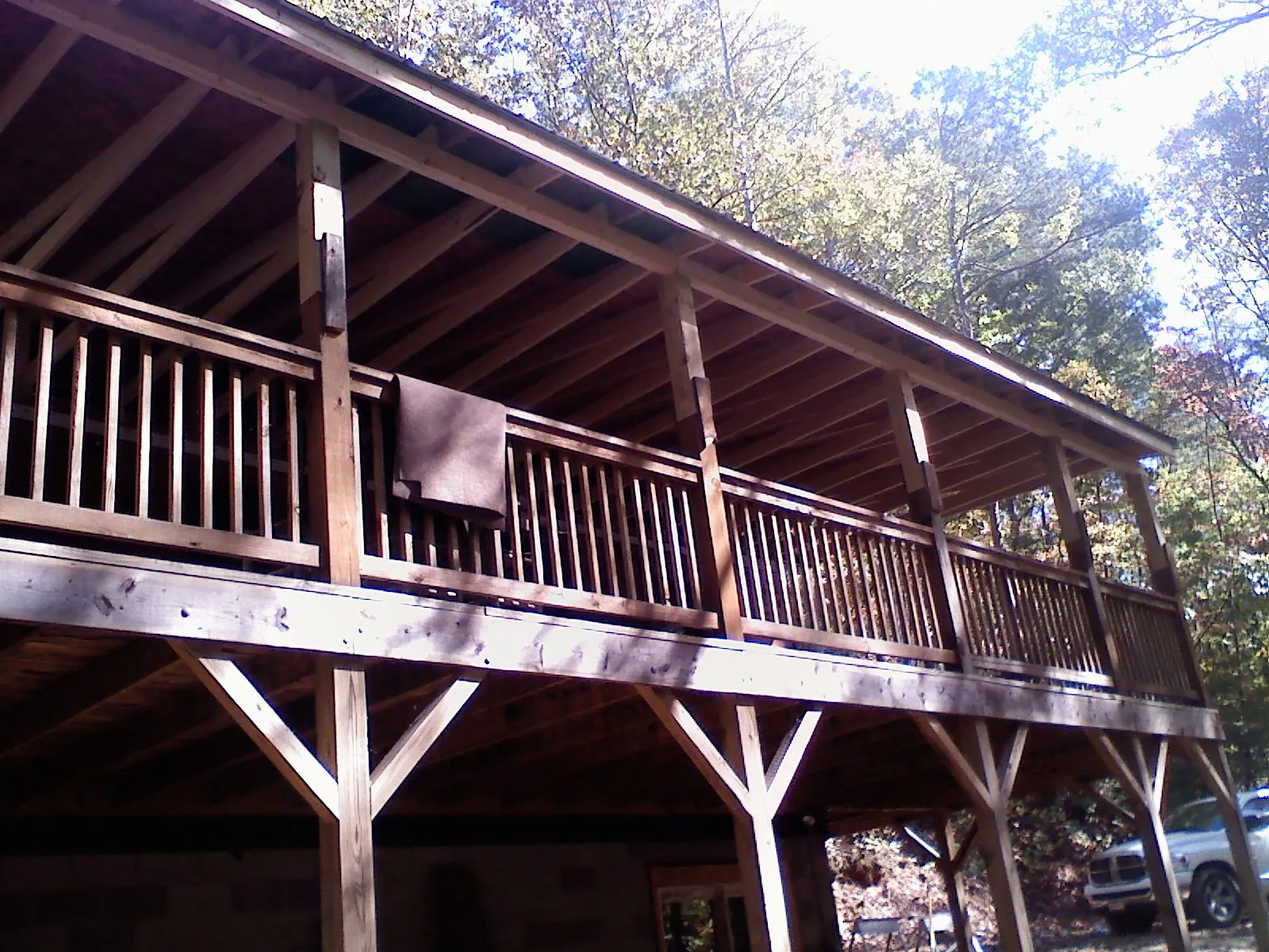 Timber framing under a new elevated porch and deck — Roof Leak Repair in Mount Vernon by Roofing Brothers
